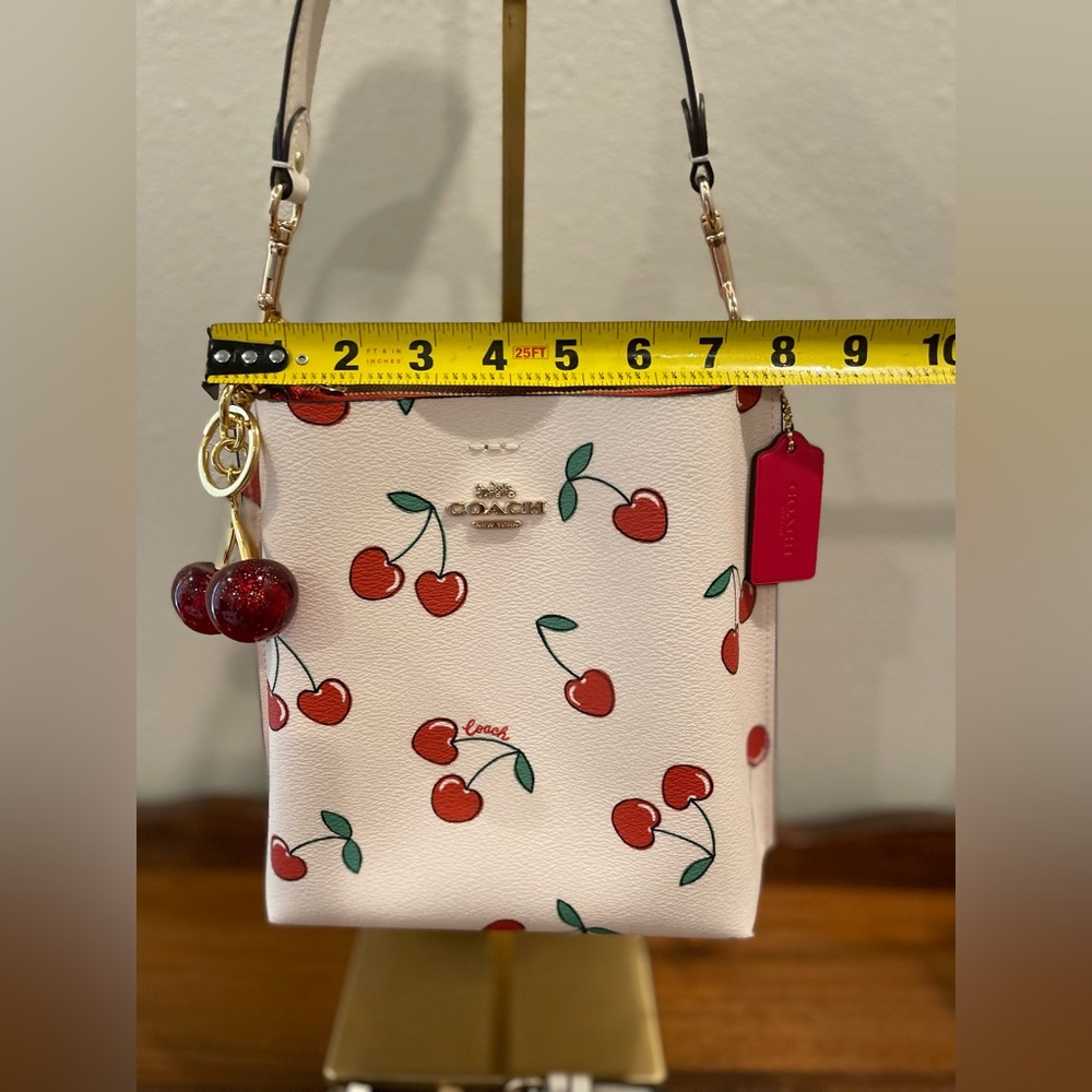 Coach White Cherry Print Crossbody Bag with Red Accents - Picture 13 of 16